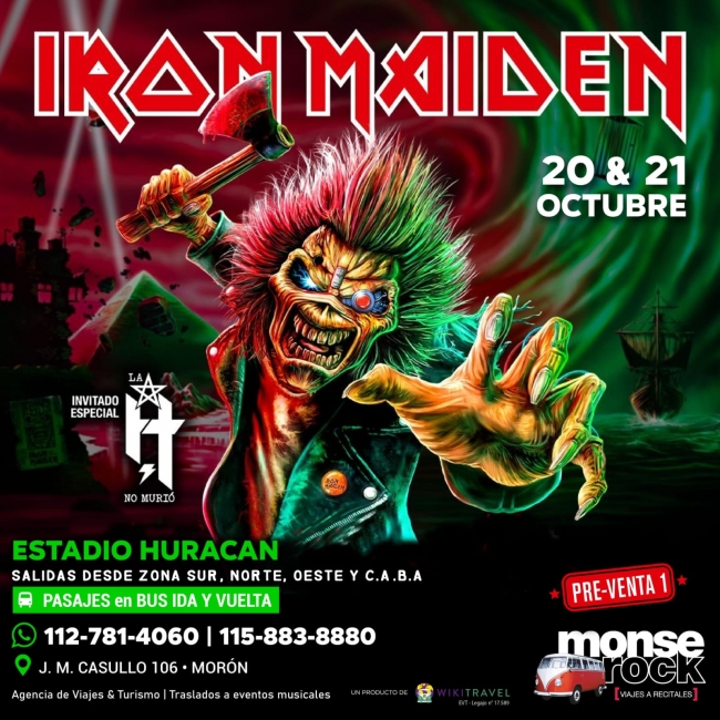 IRON MAIDEN EN HURACAN EN OCTUBRE 